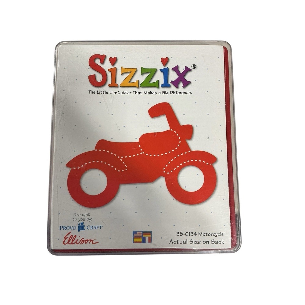 Sizzix original red dies motorcycle 38-0134 Provo Craft Ellison